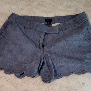 J. Crew Women's Blue Scalloped Shorts